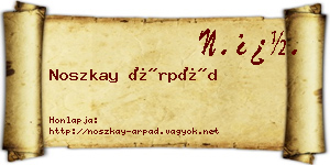 Noszkay Árpád névjegykártya