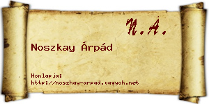 Noszkay Árpád névjegykártya